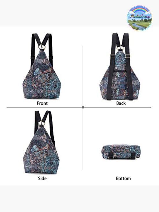 Bohemian Style Canvas Backpack Purse for Women Daypack main image 4